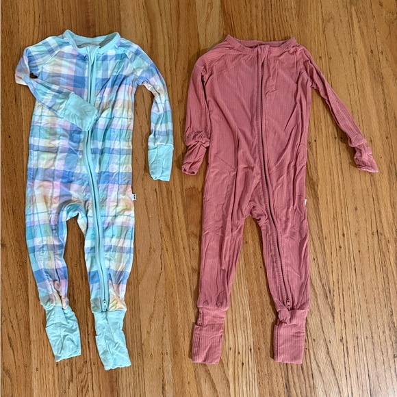Little Sleepies Other - Little Sleepies Zippy Bundle: Pastel Plaid and Clay Ribbed, 6-12 mo